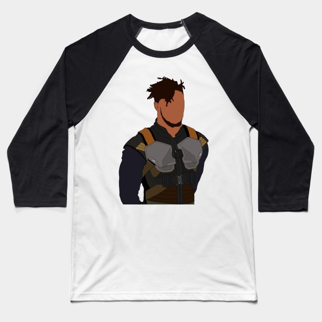 Erik Killmonger Fan Art Sticker Baseball T-Shirt by tayelectronica